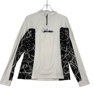 BRP Ski-Doo Quarter Zip Pullover Top Fleece Lined Black White Teen Girl's XL
